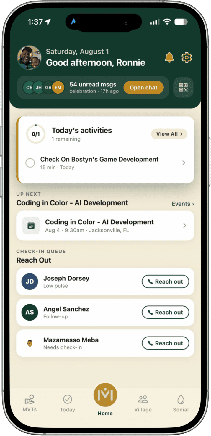 MyVillageOS App on iPhone